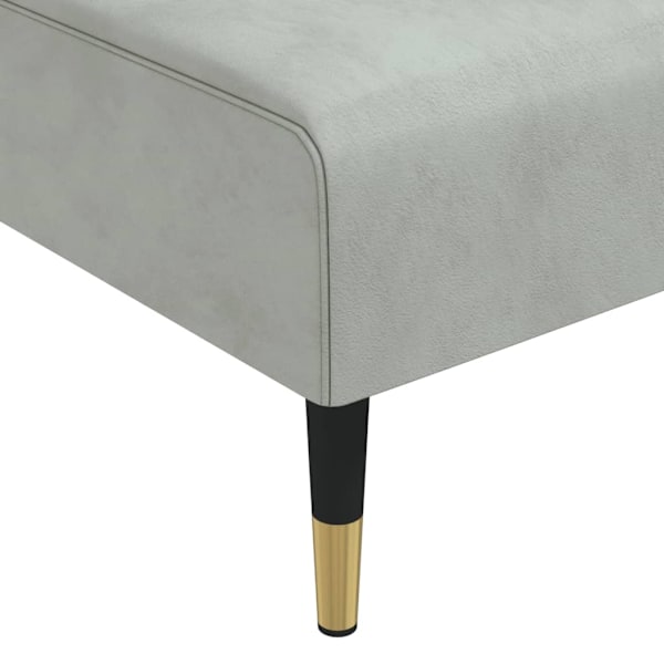 vidaXL L-formad bäddsoffa ljusgrå 271x140x70 cm sammet Grå