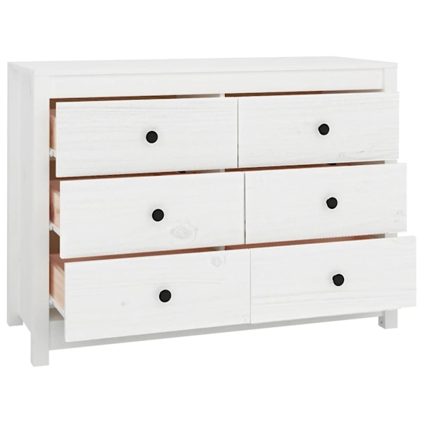 vidaXL Sidoskåp vit 100x40x72 cm massiv furu Vit