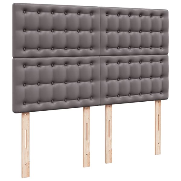 vidaXL Ramsäng med madrass grå 160x200 cm konstläder Grå
