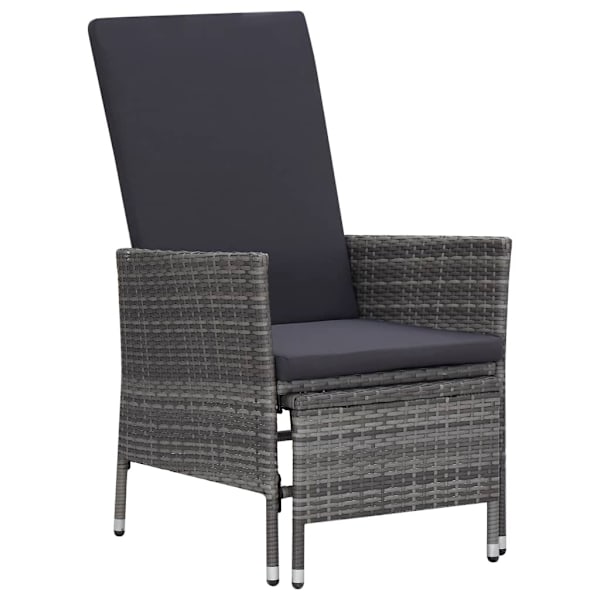 vidaXL Loungeset för trädgården med dynor 2 delar konstrotting grå grå