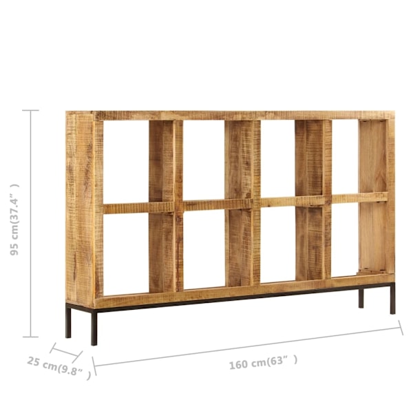 vidaXL Skänk 160x25x95 cm massivt mangoträ Brun