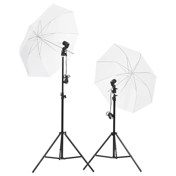 vidaXL Fotostudio med lampor och bakgrund Svart