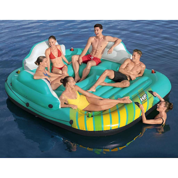 Bestway Flytande flotte för 5 personer Sunny Lounge 291x265x83 cm multifärg