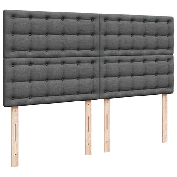 vidaXL Ramsäng med madrass mörkgrå 200x200 cm tyg Grå