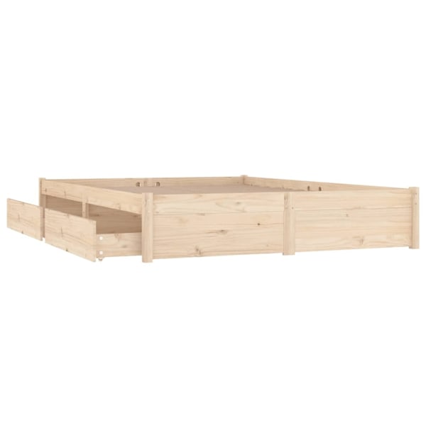 vidaXL Sängram med lådor 140x190 cm Brun
