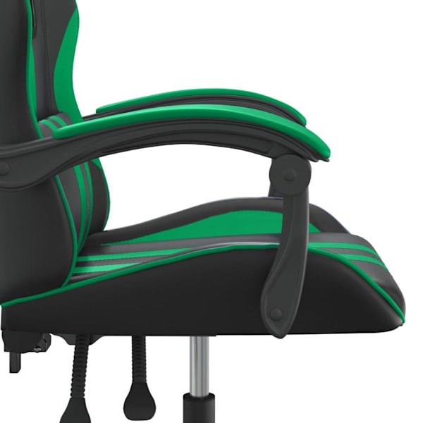 vidaXL Snurrbar gamingstol svart och grön konstläder Grön