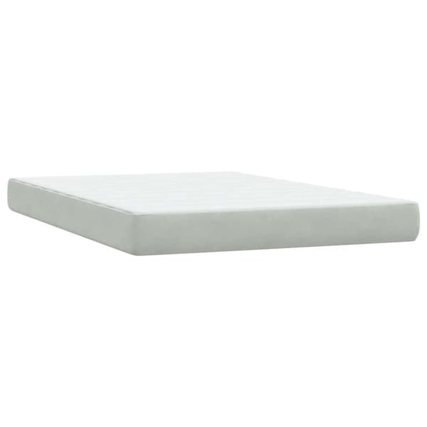 vidaXL Ramsäng med madrass ljusgrå 160x220 cm sammet Grå