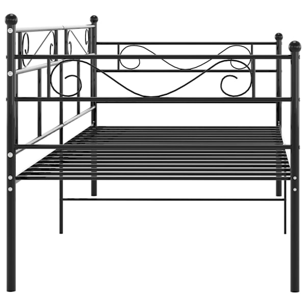 vidaXL Sängram bäddsoffa svart metall 90x200 cm Svart
