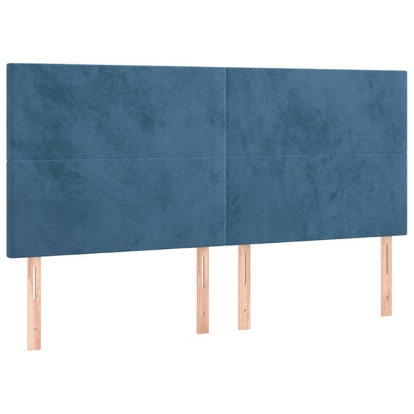 vidaXL Ramsäng med madrass mörkblå 180x200 cm sammet Blå