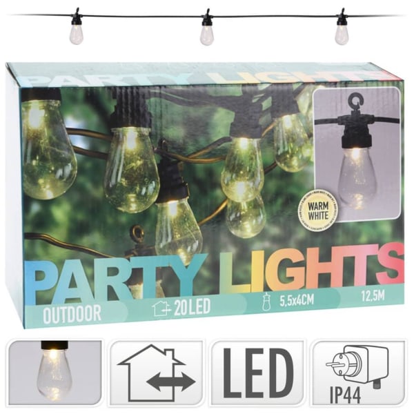 ProGarden Partyslinga med 20 LED 4,5 V Transparent