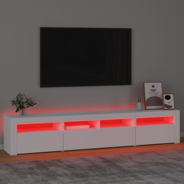 vidaXL Tv-bänk med LED-belysning svart 210x35x40 cm Svart