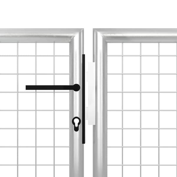 vidaXL Trädgårdsgrind stål 350x175 cm silver Silver