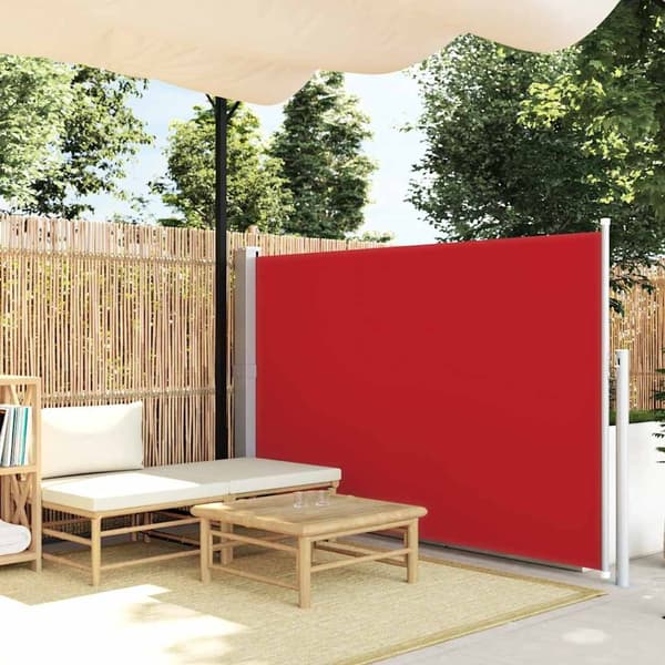 vidaXL Infällbar sidomarkis 140x500 cm röd Röd