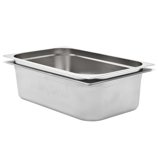 vidaXL Gastronormkantiner 2 st GN 1/1 150 mm rostfritt stål Silver