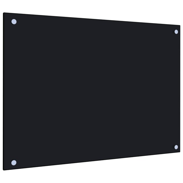 vidaXL Stänkskydd svart 70x50 cm härdat glas Svart