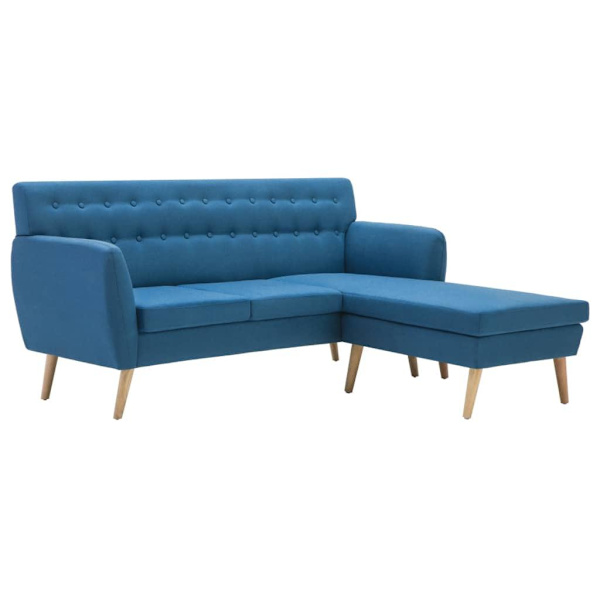 vidaXL Soffa L-formad tyg 171,5x138x81,5 cm blå Blå