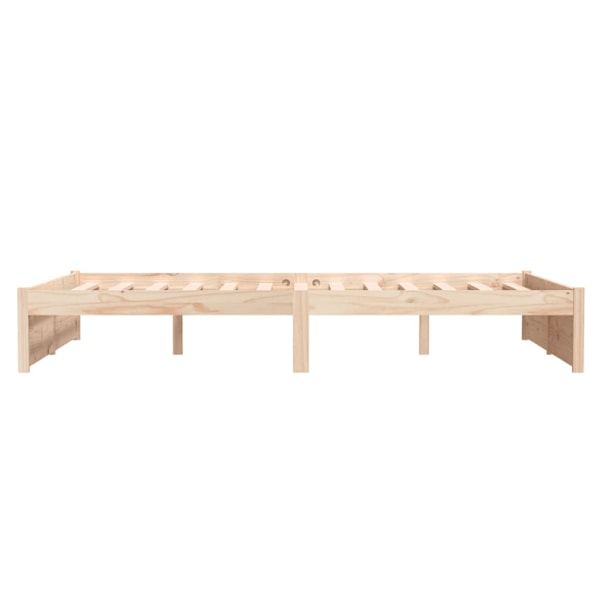 vidaXL Sängram utan madrass massivt trä 120x200cm Brun