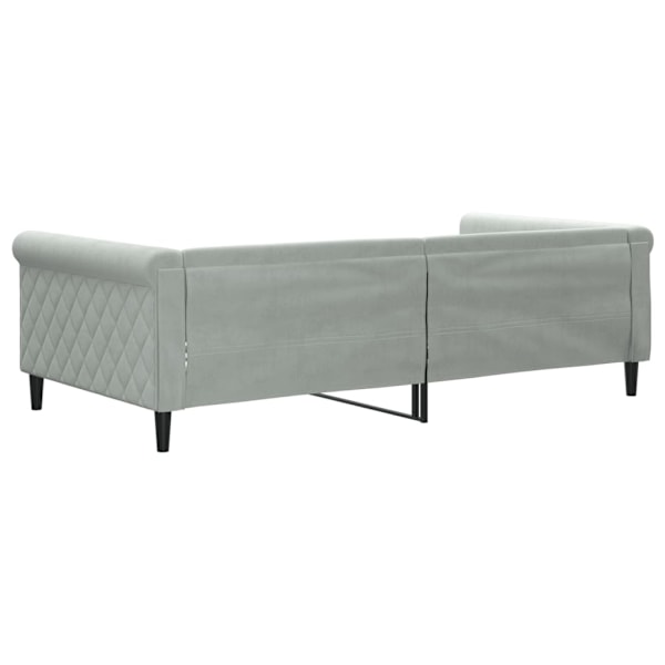 vidaXL Dagbädd ljusgrå 100x200 cm sammet Grå