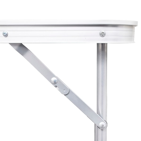 vidaXL Campingbord med höj- och sänkbar aluminium (hopfällbar) 120 x 60 cm Vit
