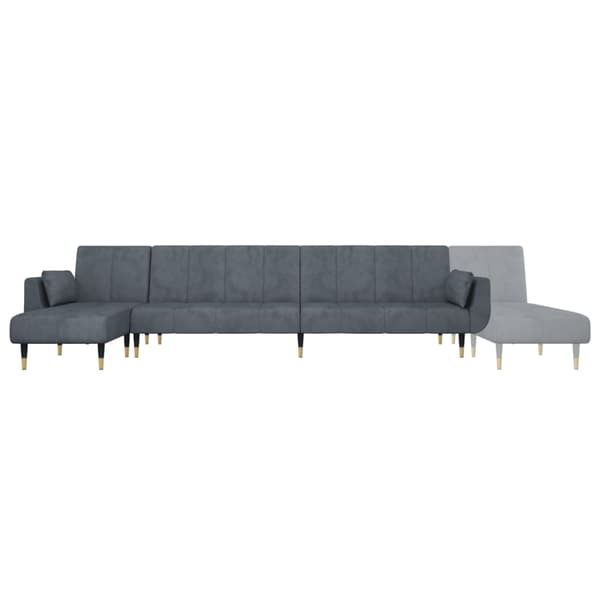vidaXL L-formad bäddsoffa mörkgrå 275x140x70 cm sammet Grå