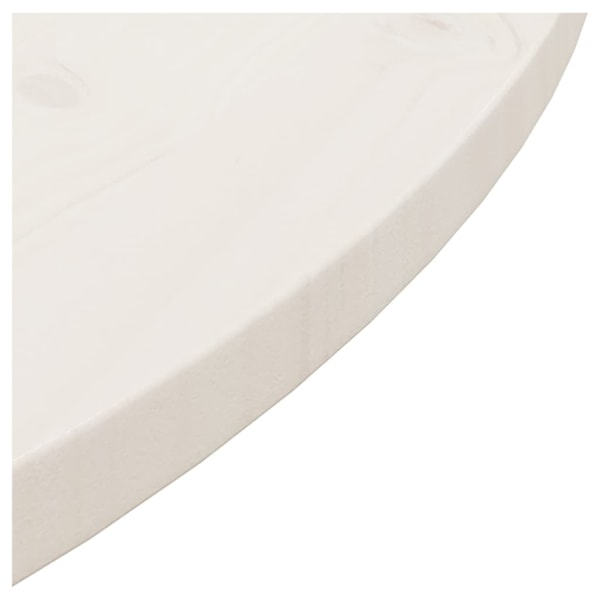 vidaXL Bordsskiva vit Ø80x2,5 cm massiv furu Vit