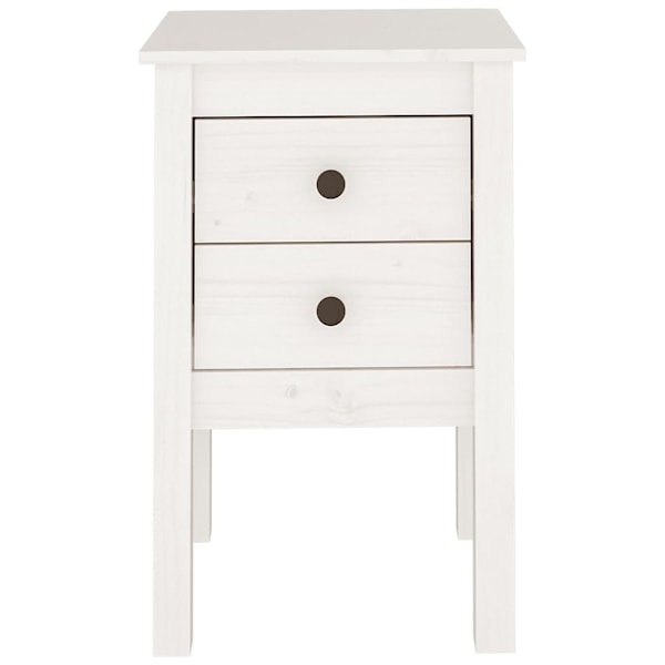 vidaXL Sängbord vit 40x35x61,5 cm massiv furu Vit