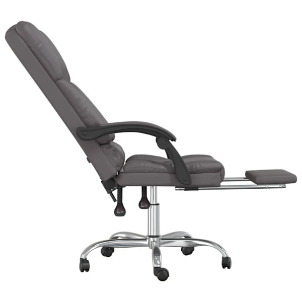 vidaXL Kontorsstol med massage grå konstläder Grå