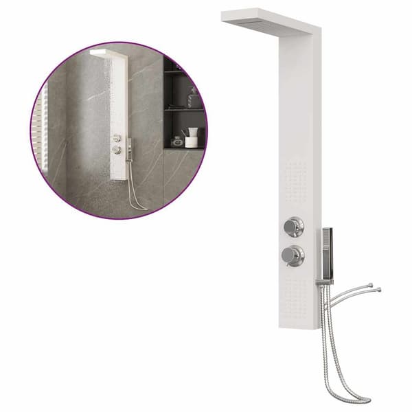 vidaXL Duschpanelsystem aluminium vit Vit