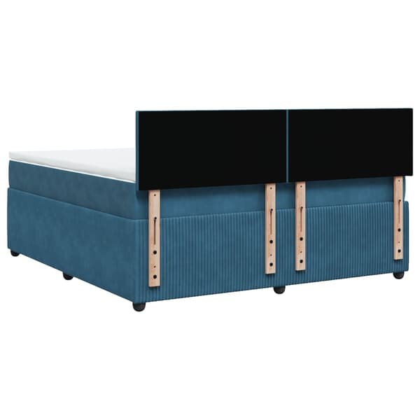 vidaXL Ramsäng med madrass blå 180x200 cm sammet Blå