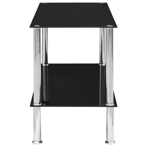 vidaXL Soffbord svart 110x43x60 cm härdat glas Svart