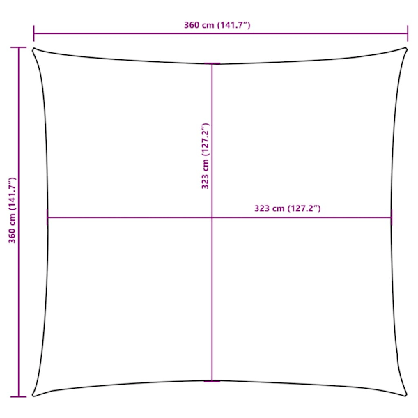 vidaXL Solsegel Oxfordtyg kvadratiskt 3,6x3,6 m terrakotta Röd