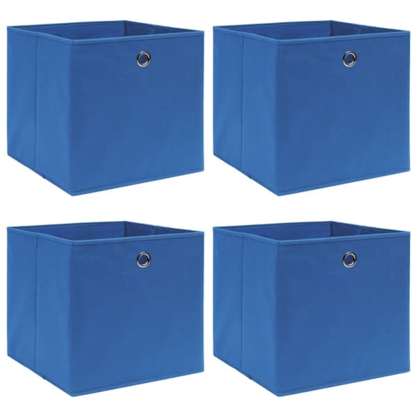 vidaXL Förvaringslådor 4 st blå 32x32x32 cm tyg Blå