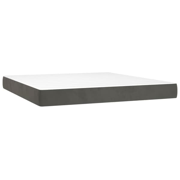 vidaXL Ramsäng med madrass mörkgrå 160x200 cm sammet Grå