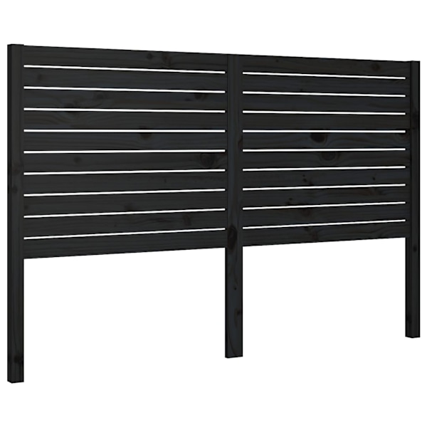 vidaXL Sänggavel svart 141x4x100 cm massiv furu Svart