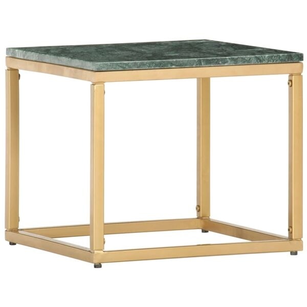 vidaXL Soffbord grön 40x40x35 cm äkta sten med marmorstruktur Grön