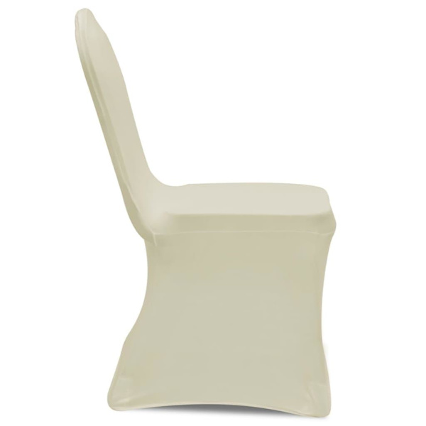 vidaXL Stolsöverdrag stretch gräddvit 30 st Creme