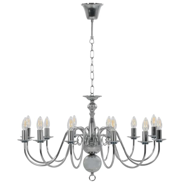vidaXL Takkrona silver 12 x E14-glödlampor Silver