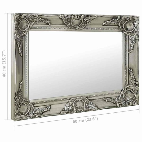 vidaXL Väggspegel barockstil 60x40 cm silver Silver