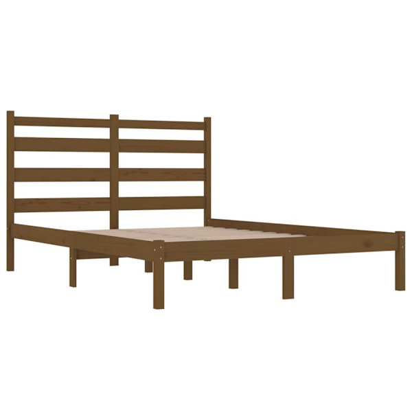 vidaXL Sängram honungsbrun massiv furu 200x200 cm Brun