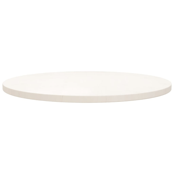 vidaXL Bordsskiva vit Ø70x2,5 cm massiv furu Vit