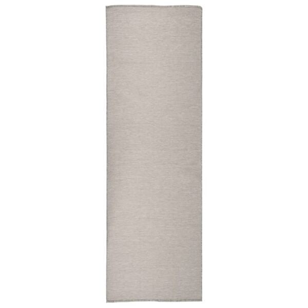 vidaXL Utomhusmatta plattvävd 80x250 cm taupe Taupe