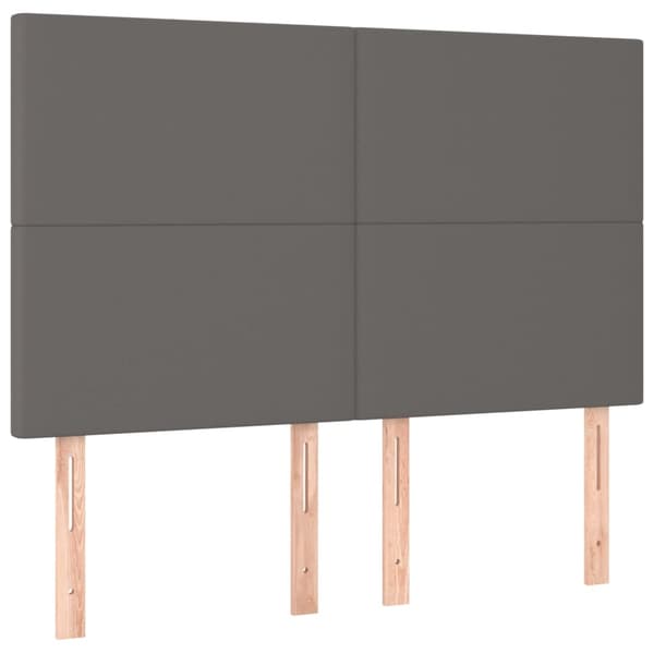 vidaXL Ramsäng med bäddmadrass grå 140x190 cm konstläder Grå