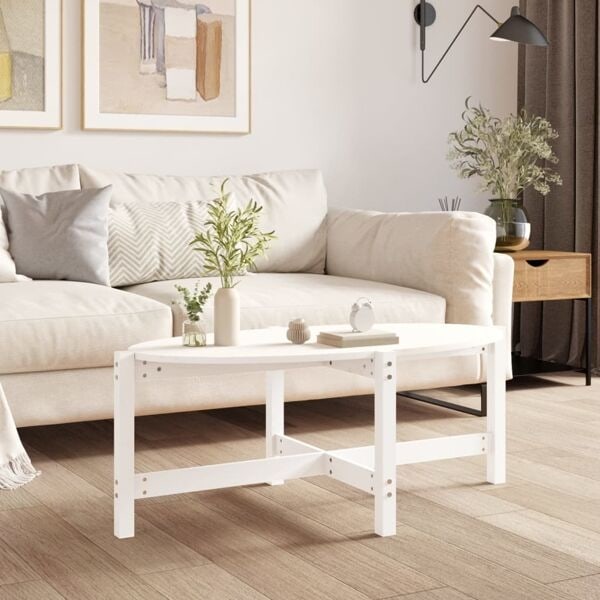 vidaXL Soffbord vit 118x63x45 cm massiv furu Vit