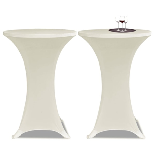 vidaXL Överdrag till ståbord Ø80 cm gräddvit stretch 4 st Creme