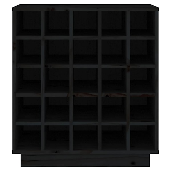 vidaXL Vinskåp svart 55,5x34x61 cm massiv furu Svart