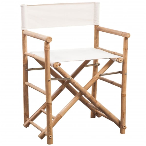 vidaXL Hopfällbar regissörsstol 2 st bambu med kanvas Brun