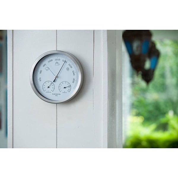 Nature 3-i-1 Barometer med termometer och hygrometer 20 cm 6080081 Silver