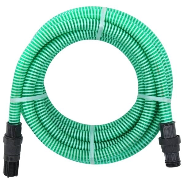 vidaXL Sugslang med kopplingar mässing grön 1" 4 m PVC Grön