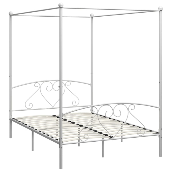 vidaXL Sänghimmel utan madrass vit 160x200 cm metall Vit