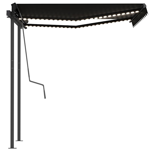 vidaXL Automatisk markis med vindsensor & LED 3x2,5 m antracit Antracit